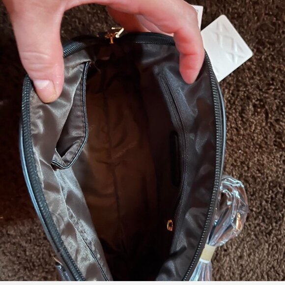 WOMENS BLACK MINI PURSE WITH HANDLE AND STRAP BNWT - Picture 3 of 4